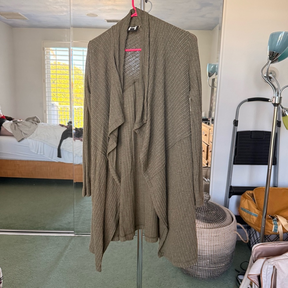 H by Bordeaux Draped Olive Cardigan